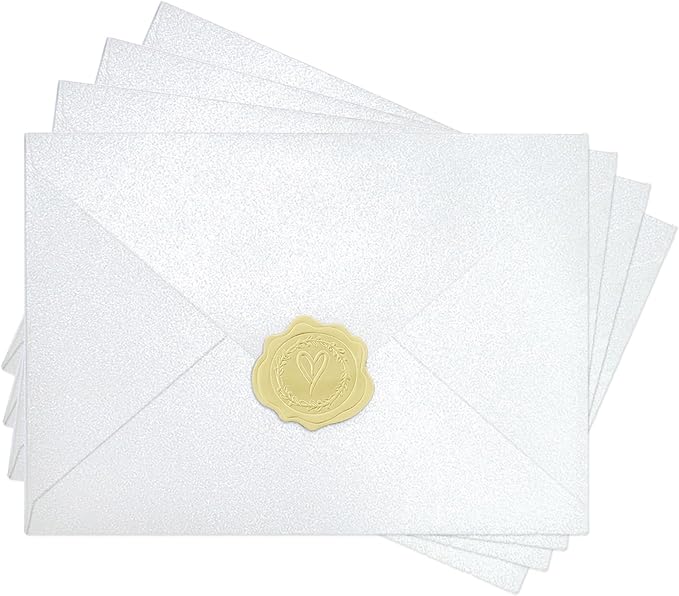50 PCS 4x6 Pearl White Envelopes by YINUOYOUJIA