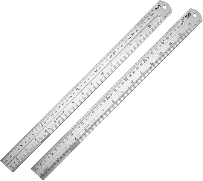 ZZTX Ruler Metal Straight Edge Stainless Steel Ruler 16 Inch Ruler Set Rulers by ZZTX