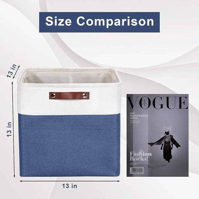 Bagnizer 13x13 Cube Storage Bins, Collapsible Fabric Storage Box, 4 Pack Closet - Image 3