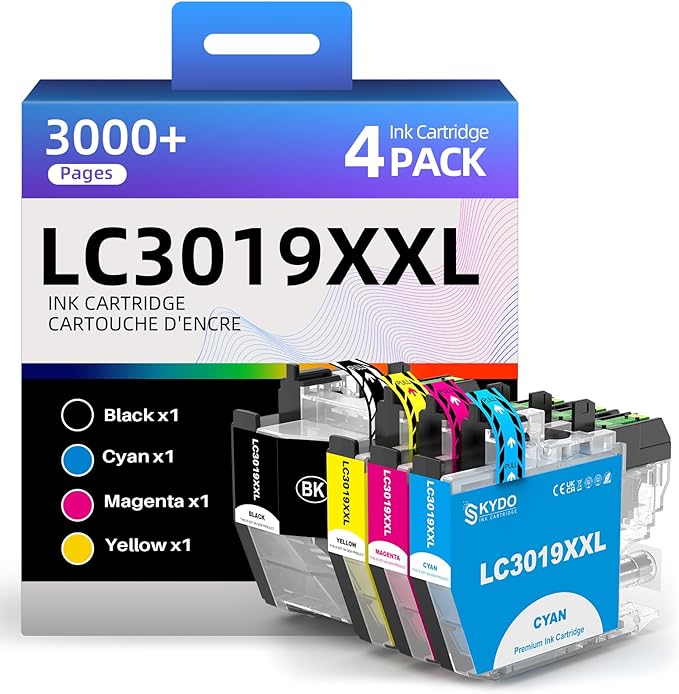 LC3019XXL Ink Cartridges Replacement for LC3019 XXL LC 3019-XXL LC3019 Work with MFC-J5330DW MFC-J6530DW MFC-J6730DW MFC-J6930DW Printers (Black, Cyan, Magenta, Yellow, 4 Pack)-DeskLoop Office