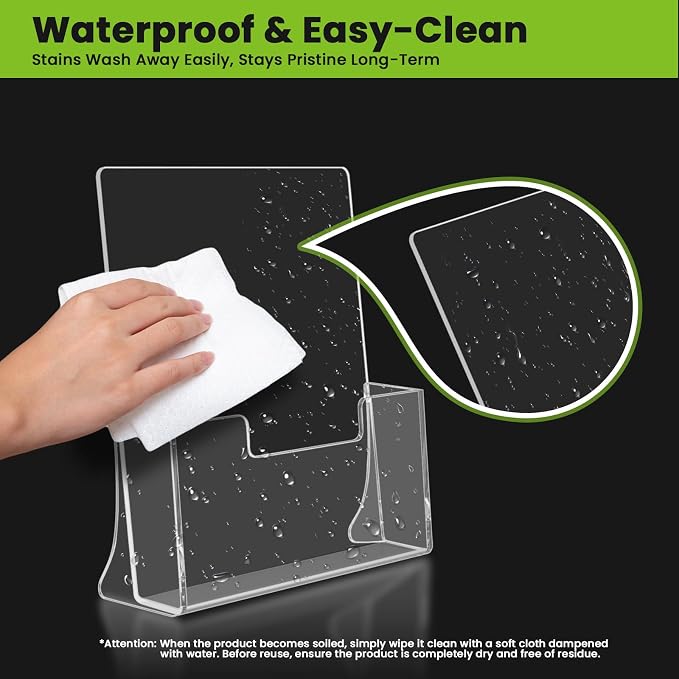 4 Pack Acrylic Brochure Holder 8.5 x 11 inches, Plastic Flyer Stands - Image 5