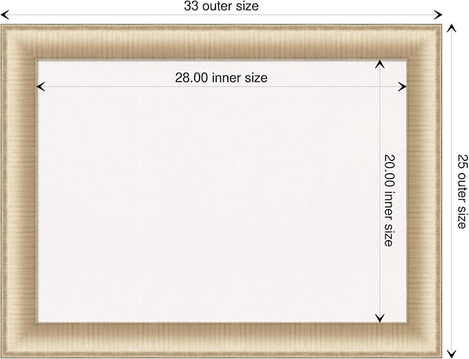 Amanti Art White Cork Board for Wall, 25x33 Vision Board with Gold Frame, Medium Corkboard Office Decor for Home Organization, Casual Corkboard Pinboard to display items for home organization-DeskLoop Office