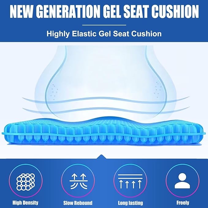 20" Gel Seat Cushion for Long Sitting – Office Chair Cushion – Wheelchair - Image 3