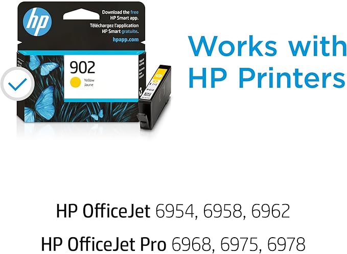 HP 902 Yellow Ink Cartridge | Works with HP OfficeJet 6950, 6960 Series, HP OfficeJet Pro 6960, 6970 Series | Eligible for Instant Ink | T6L94AN-DeskLoop Office