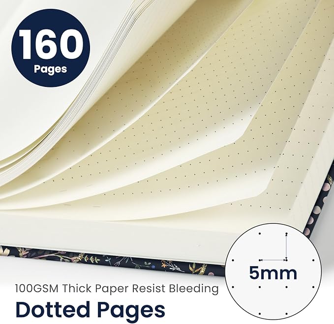 Dotted Journal Notebook for Women & Men, Hardcover Leather Journal for Writing - Image 2
