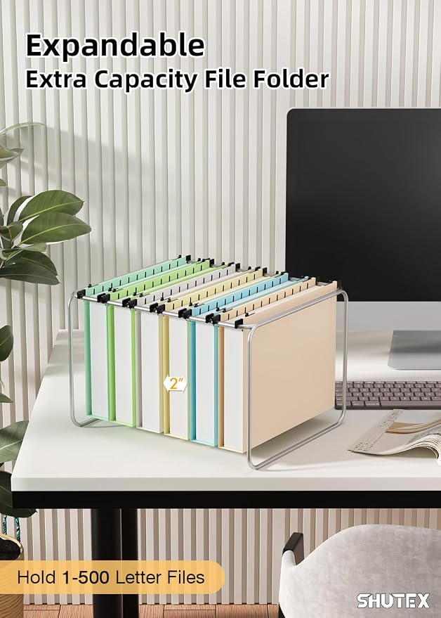 Extra Capacity Plastic Hanging File Folder, 12 Pack Reinforced Hang Folders - Image 4