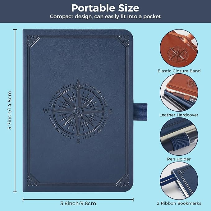 Pocket Notebook Small Journal for Men Women, 3.7" x 5.7", A6 Mini Notebook - Image 2