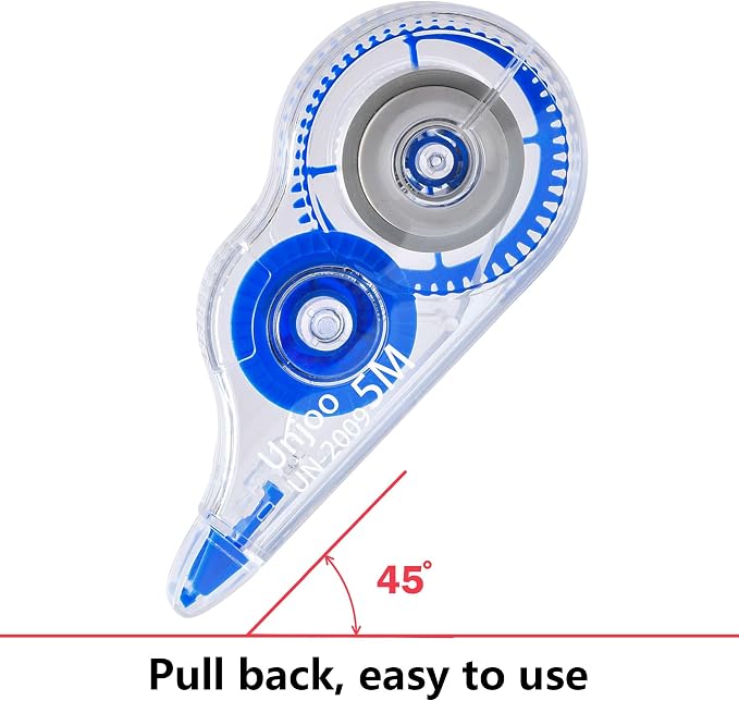 Unjoo White Correction Tape, For school, 5M/196"x0.2", Tear-Resistant - Image 4