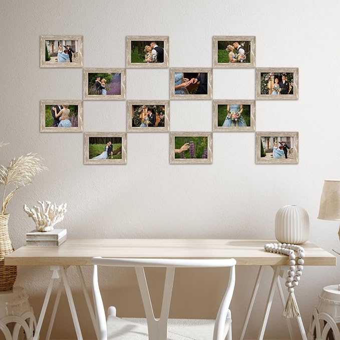 Giftgarden 12 Pack 3.5x5 Picture Frame Distressed White Beige, Rustic 3.5 by 5 - Image 5