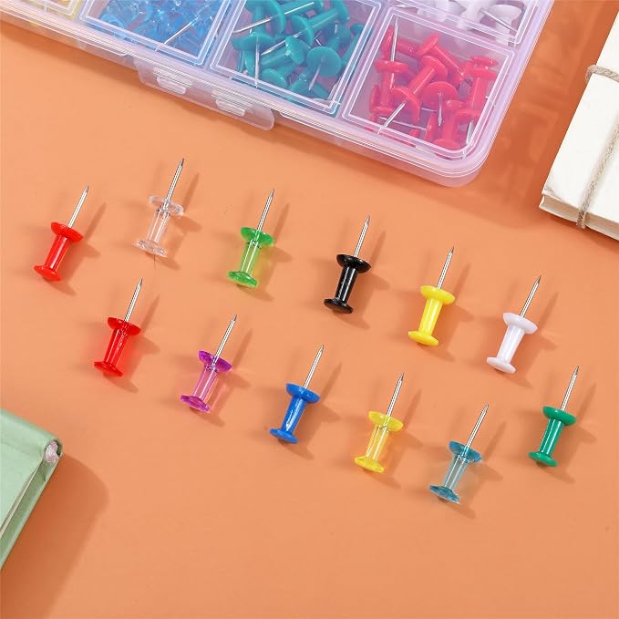 Hudinsun 12 Colors 150 Pcs Push Pins, Standard Thumb Tacks Steel Point and - Image 4