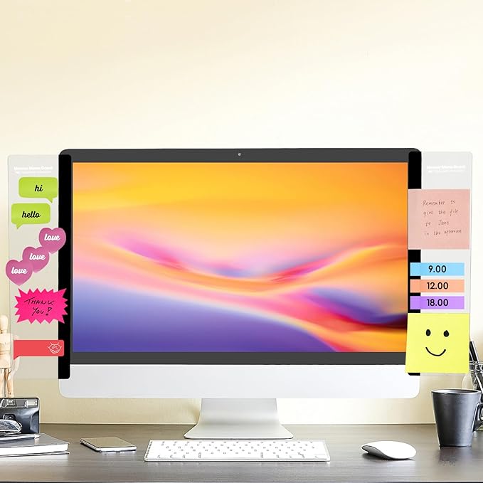 Office Desk Accessories 2pcs Monitor Memo Board Computer Message Board Office - Image 6