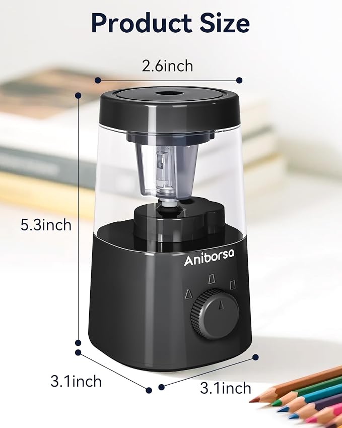 Electric Pencil Sharpener, Helical Blade Automatic Pencil Sharpener, - Image 5