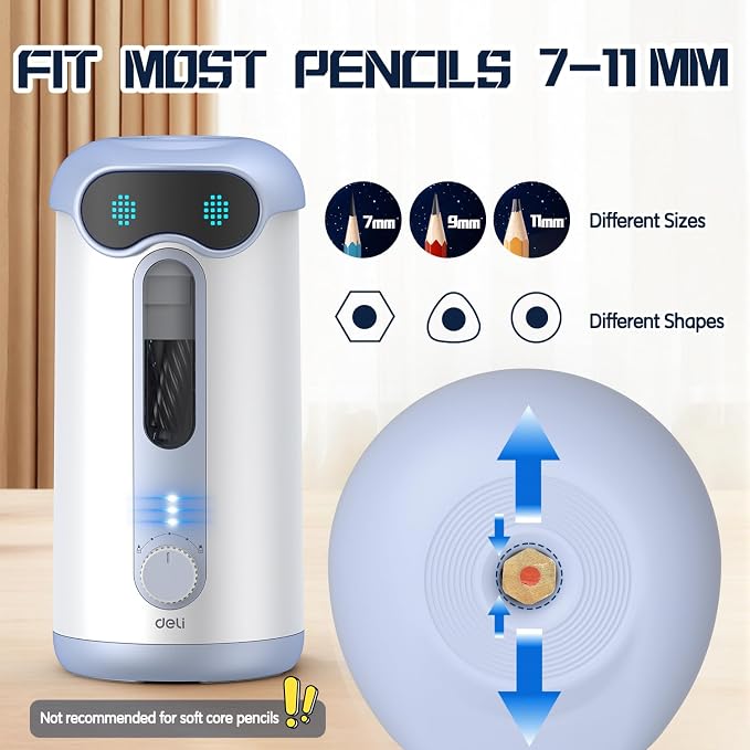 deli Electric Pencil Sharpener, Fully Automatic Pencil Sharpener - Image 3