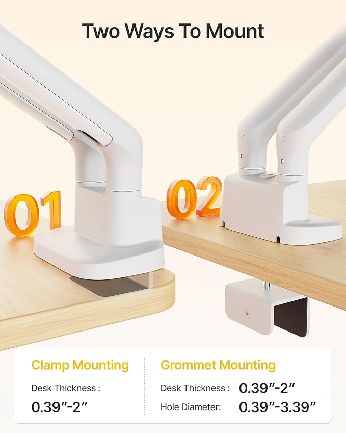 monTEK Dual Monitor Arm, Mechanical Spring Monitor Arm - Image 8