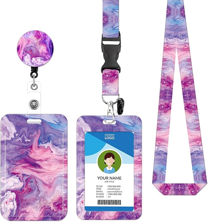 Badge Lanyard and ID Badge Holder, Retractable Badge Reels by BILLTEFUL