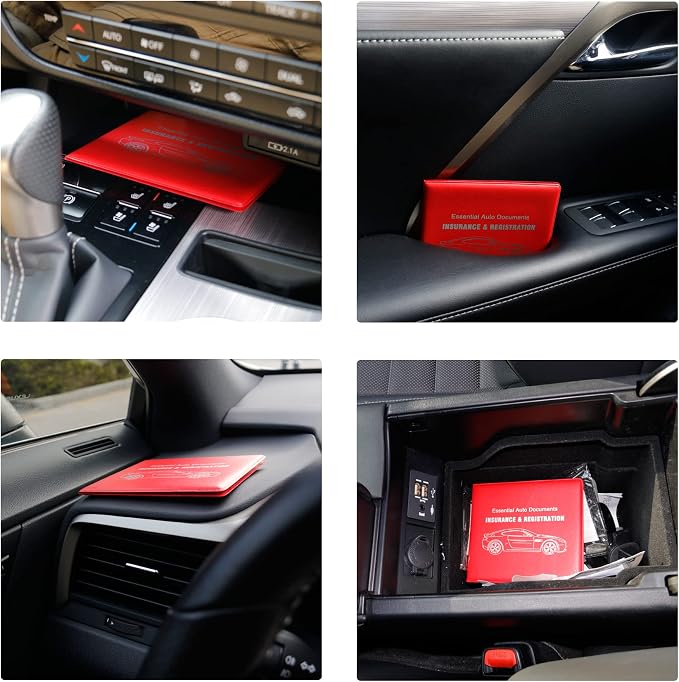 UYYE Car Registration and Insurance Card Holder, Vehicle Glove Box Car Organizer - Image 6