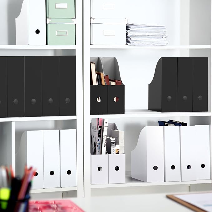 Simple Houseware 6-Pack Magazine File Holder Box, Foldable Cardboard Organizer - Image 4