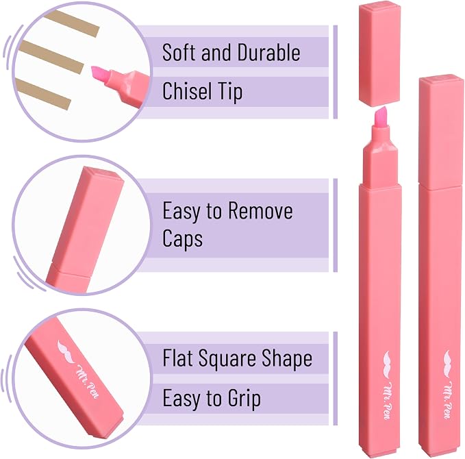 Mr. Pen- Aesthetic Highlighters No Bleed, 8 Pack, Cute Highlighters Assorted - Image 4