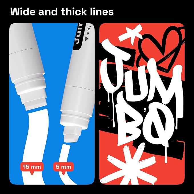 ARTISTRO 2 White Acrylic Paint Markers - 15mm Jumbo-Tip Paint Pens - Perfect - Image 2