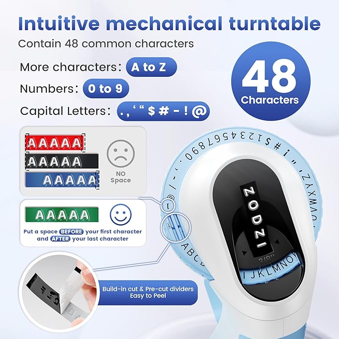 Embossing Label Maker ,Vintage Embossed Label Maker Machine with Tapes,Manual Retro Labeler ,Old School Embosser with 3 Rolls 9mm 3D Embossing Tapes for Home Marking Office Kids DIY Crafting - Blue-DeskLoop Office