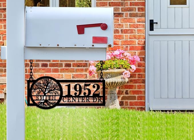 Hanging Metal House Numbers, Custom Metal Hanging Address Signs, Hanging - Image 6