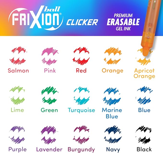Pilot FriXion Clicker Erasable, Refillable & Retractable Gel Ink Pens Fine - Image 5