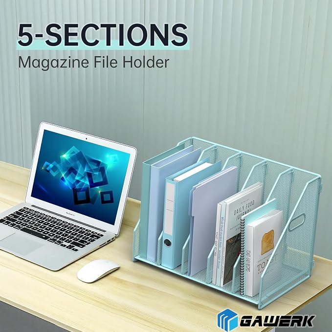 MINDEPOT Desk File Organizer Metal Desk Magazine Folder Holder - Image 3