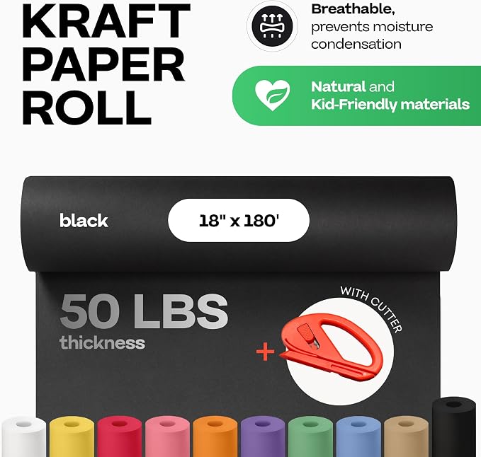 Black Kraft Paper Roll 18" x 2160" - Image 2