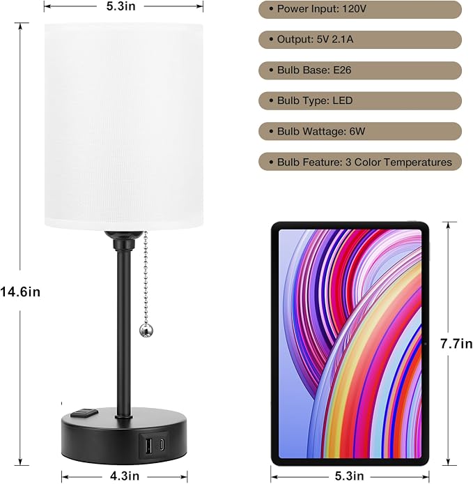 Small Bedside Table lamp for Bedroom - Image 3