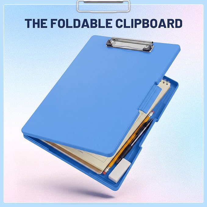 6 Pack Clipboard with Storage, 12.4 x 9.5 Inch Plastic Storage Clip Boards with - Image 5