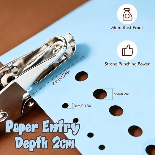 2 Pcs Hole Punch, 1/4" and 1/8" Hole Puncher - Image 3