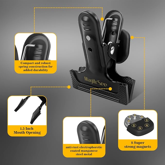 2 Pcs Heavy Duty Magnetic Clips - Image 3