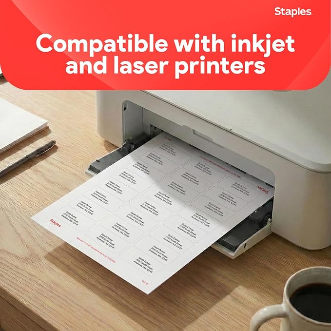 Staples 1" x 2-5/8" Address Labels, 750 Labels per Box - Image 4