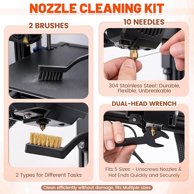 50pcs 3D Printer Tool Kit & Accessories – Nozzle Cleaning Tools, Wire Cutter - Image 3