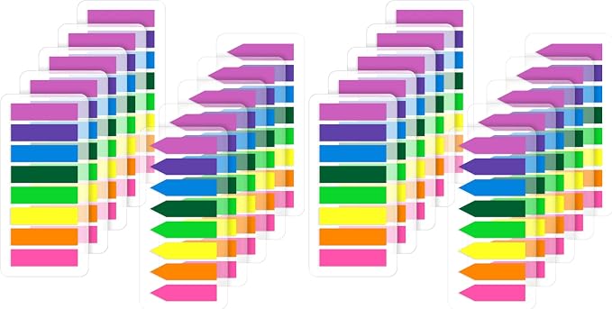 Page Markers Bright Sticky Tabs, Translucent Small Sticky Notes Flags and Arrow by TKTB