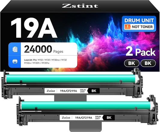 19A CF219A Drum Unit (Not Toner) Black 2-Pack High Yield Replacement for HP 19A CF219A Imaging Drum Compatible with HP Laserjet Pro MFP M130fn M130fw M130nw M130a M102w M102a M130 M102 Series Printer-DeskLoop Office