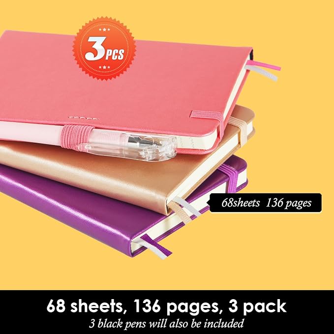 NIRMIRO 3 Pack Pocket Notebook Journal - Image 4