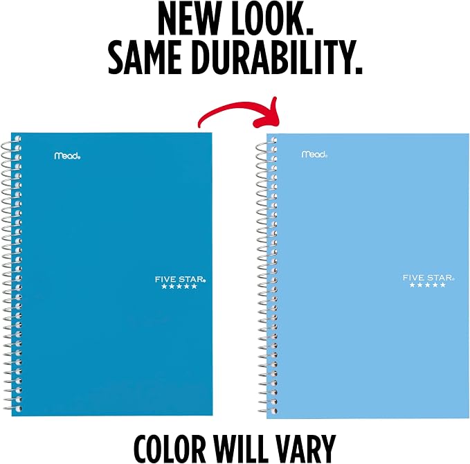 Five Star Spiral Notebook, 2 Subject, College Ruled Paper, 80 Sheets - Image 2