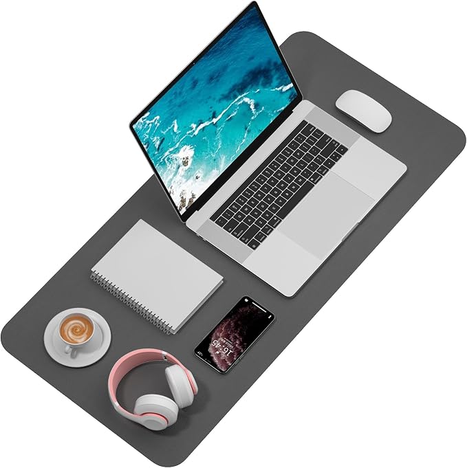Hsurbtra Desk Pad, 35.5" x 17" PU Leather Desk Mat, XXL Extended Mouse Pad - Image 2