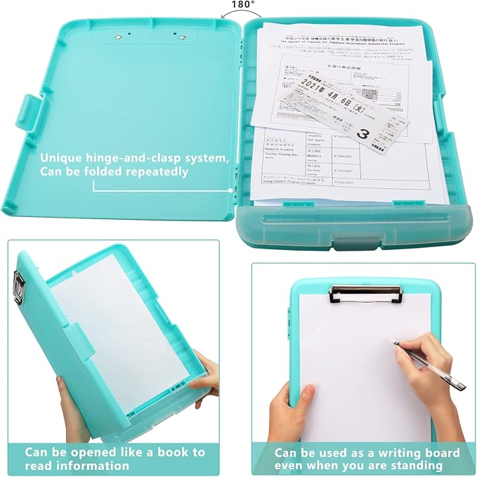 SFLHHDM Clipboard with Storage, Clip Boards 8.5x11, Plastic Clipboards with Pen - Image 6