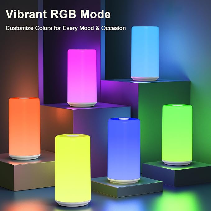 Touch Bedside Table Lamp, 3 Way Dimmable Warm White Lights - Image 4