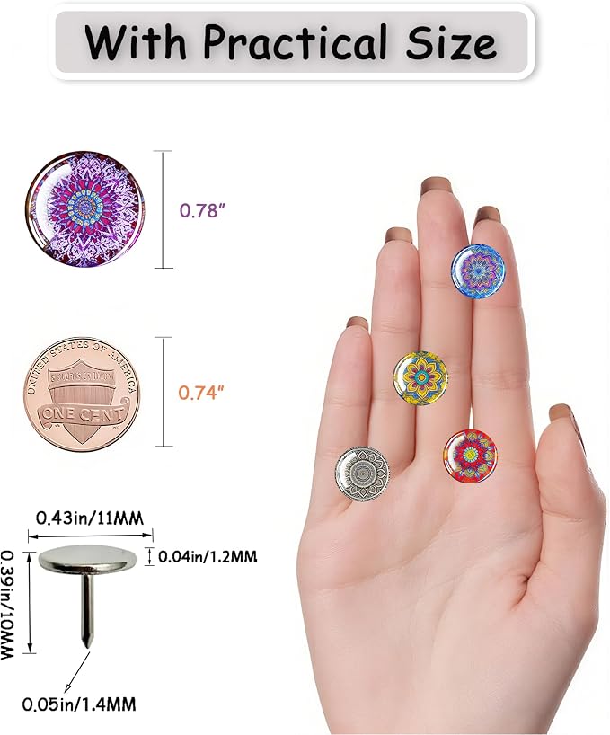 24Pcs Mandala Push Pins, Thumb Tacks - Image 6