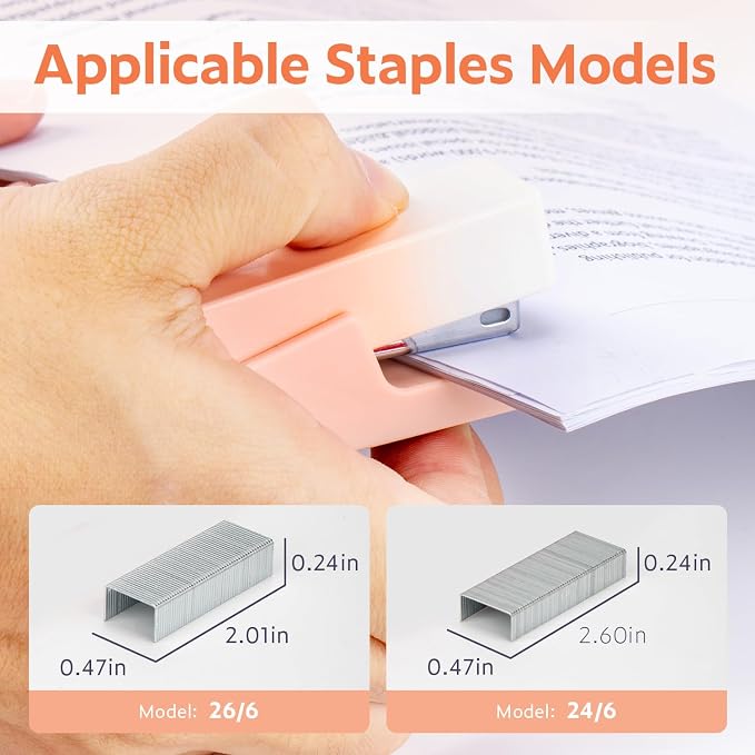 NUSIGN Mini Stapler with 830 Staples, Small Cute Desk Staplers, 25 Sheet - Image 3