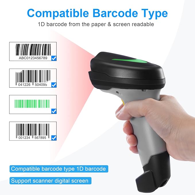 Barcode Scanner Wireless, Onewscan 1D Barcode Reader - Image 3