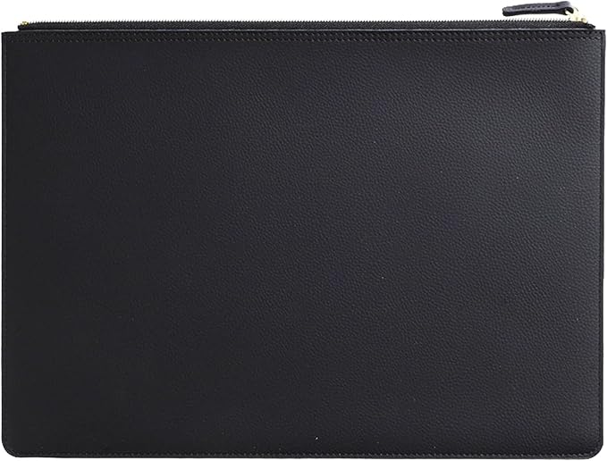 PU Leather A4 File Folder Zipper Document Holder Envelope Folder Case by yufocusqc