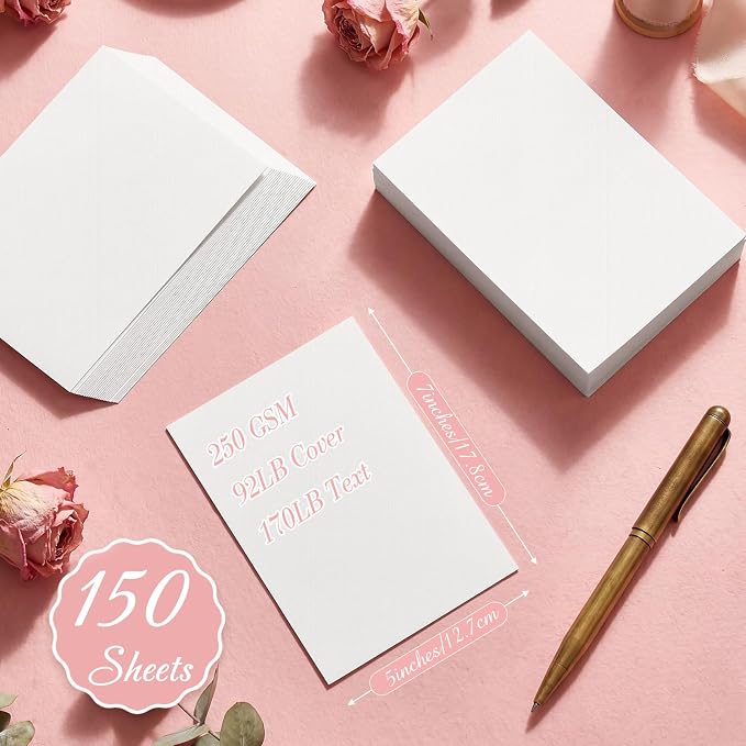 Geosar 150 Sheet Linen Cardstock Invitation Cardstock Heavyweight Printer Paper - Image 2