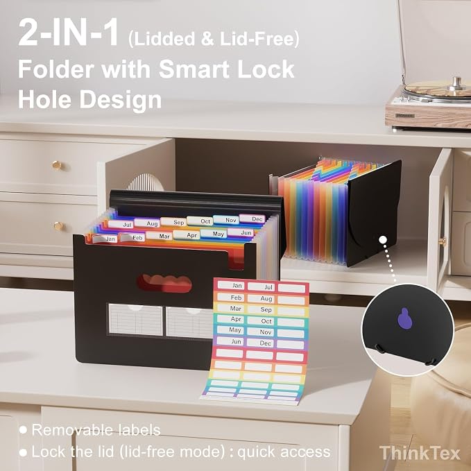 ThinkTex 10-Pack Accordion File Folders - Image 4