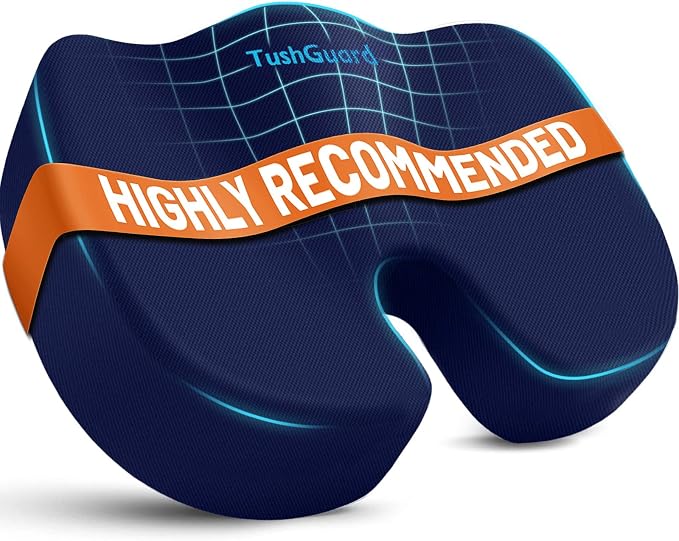TushGuard Seat Cushion for Office Chair Memory Foam Non-Slip Cushion Back by TushGuardSeatCushonsPillows