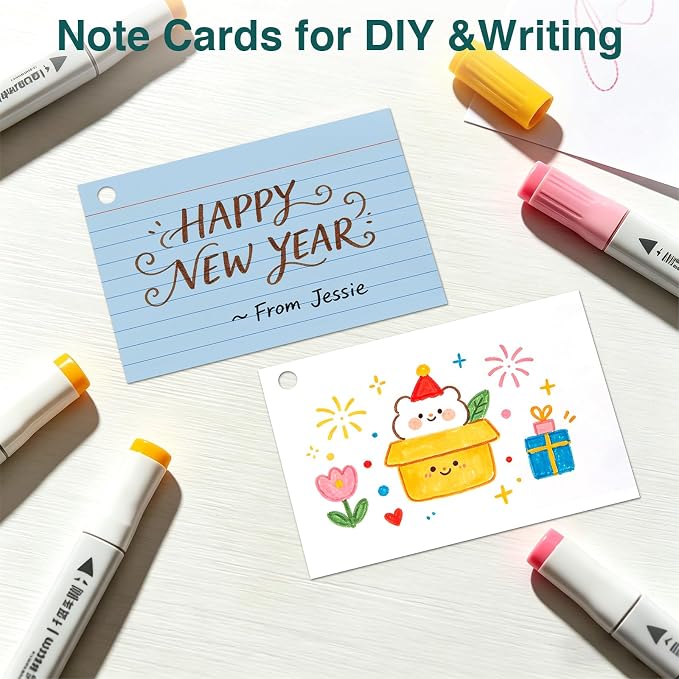 Index Cards 4x6 with Ring, 160 Sheets, Ruled Colored Flash Cards - Image 6