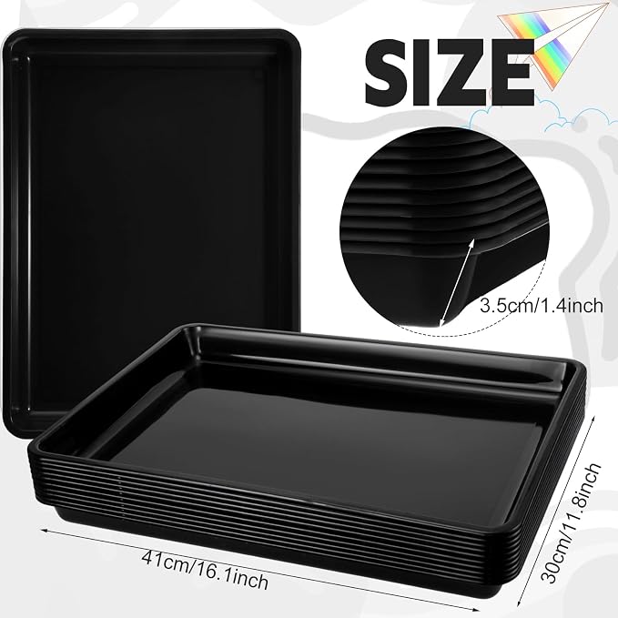 Hoteam 10 Pcs Flat Storage Organizer Tray Bin Paper Tray - Image 3